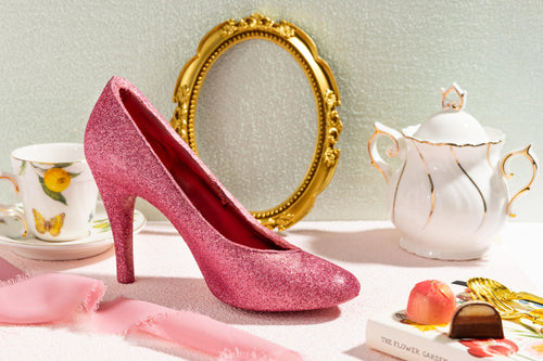 Pink Glitter Edible Chocolate Heels