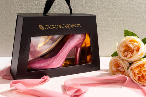 Edible Chocolate Shoe with pink glitter