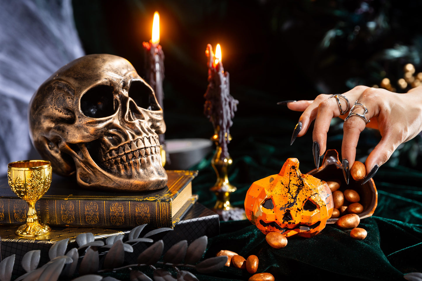 Interior of the Smash Pumpkin chocolate showcasing handcrafted artisan chocolates and festive gourmet treats.