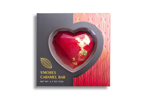 s mores Carmel Heart Shaped Chocolate Bar