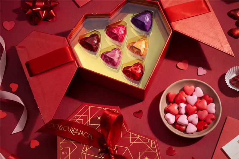 Valentine's Chocolate boxes with dietary options like vegan