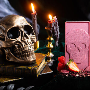 Berry Hibiscus artisan chocolate bar featuring handcrafted premium chocolate infused with berry and hibiscus flavors.