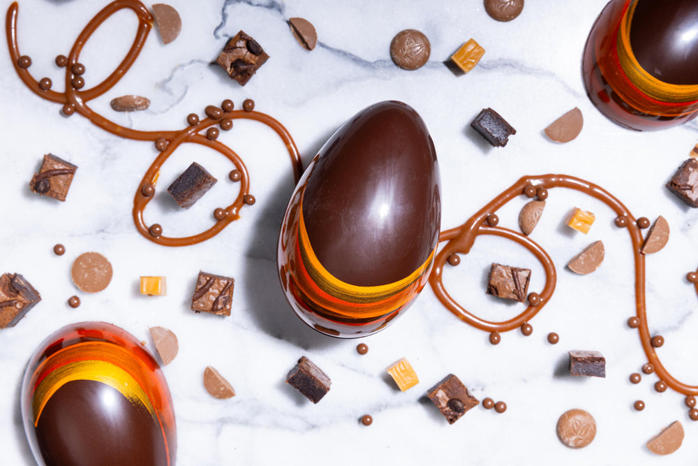 Brownie Caramel Layered Egg