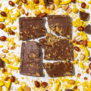 Chocolate bar with crispy traditional chevro 