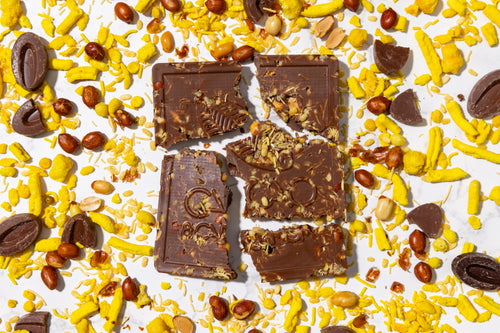 Chocolate bar with crispy traditional chevro 