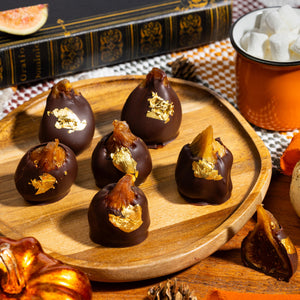 Chocolate Covered Figs 5-piece gift box featuring premium figs coated in handcrafted artisan chocolate.