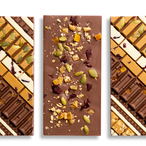 Harvest Crunch Artisan Bar premium packaging by Cacao & Cardamom.