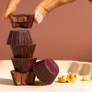Dark Chocolate Hazelnut Cups, 8 piece box