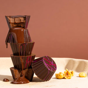 Dark Chocolate Hazelnut Cups, 8 piece box