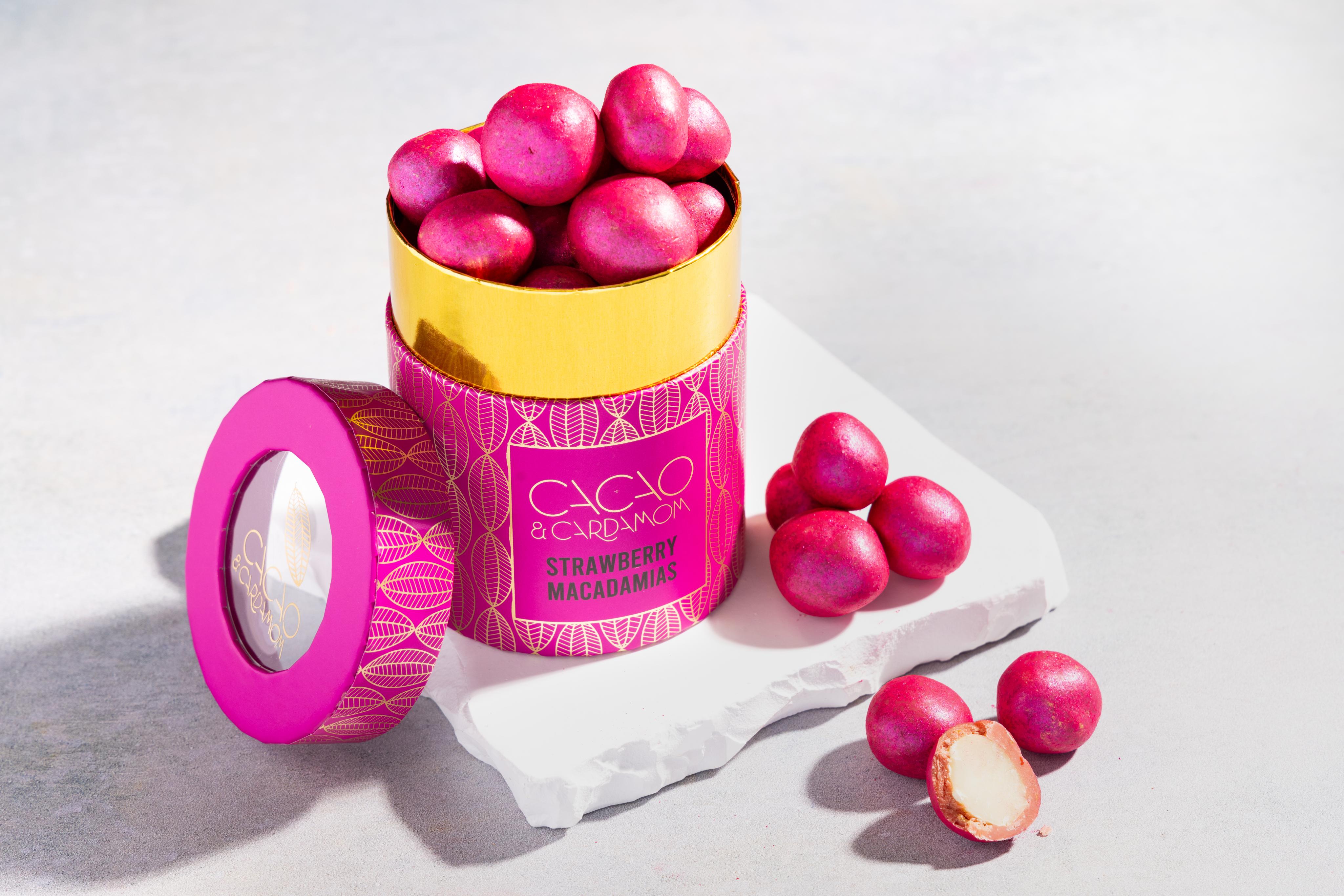 Strawberry Macadamia Dragee Cacao & Cardamom Chocolatier