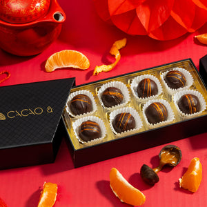Mandarin Caramels, 8 piece box