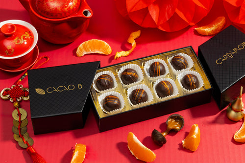 Mandarin Caramels, 8 piece box