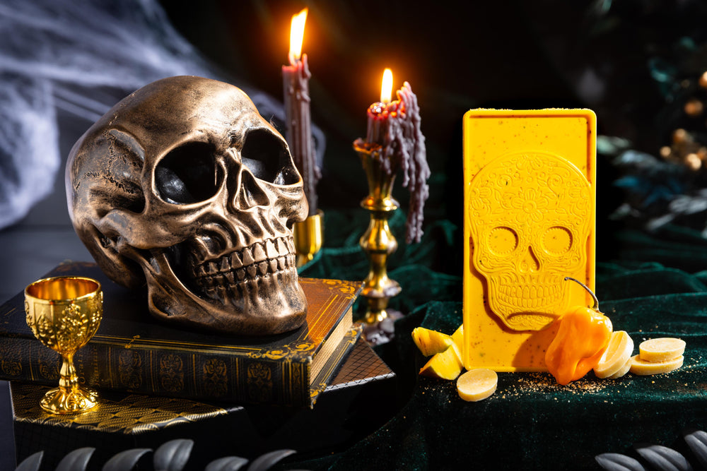 Mango Habanero artisan chocolate bar featuring handcrafted premium chocolate with sweet mango and spicy habanero.