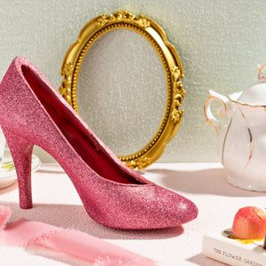 Pink Glitter Edible Chocolate Heels 