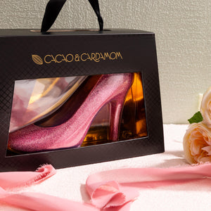 Edible Chocolate Shoe with pink glitter 