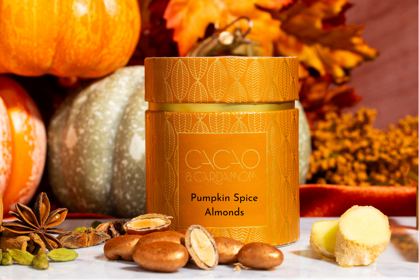 Jar of pumpkin spice almond Dragees 