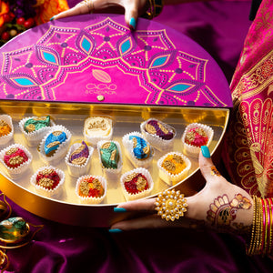 Mithai flavored artisan chocolate gift box for diwali 