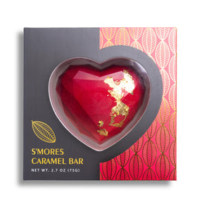 s mores Carmel Heart Shaped Chocolate Bar
