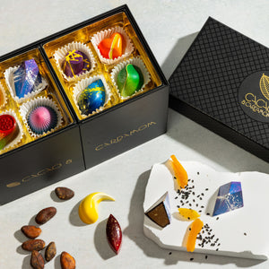 Close-up of handcrafted chocolates from The Perfect Selection gift box.