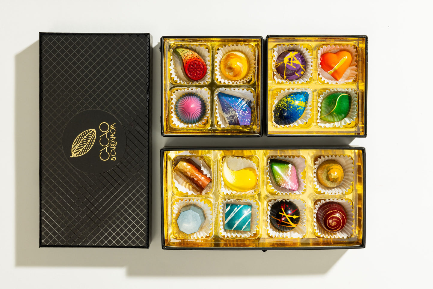 Premium The Perfect Selection luxury chocolate gift box packaging by Cacao & Cardamom.