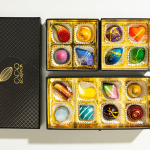 Premium The Perfect Selection luxury chocolate gift box packaging by Cacao & Cardamom.
