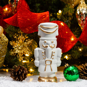 White Chocolate Gourmet Nutcracker handcrafted with premium white chocolate for festive Christmas gifting by Cacao & Cardamom.