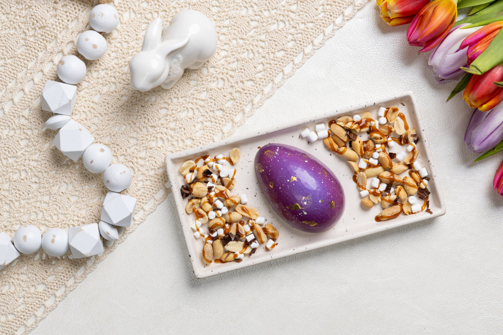 Luxurious hand-painted chocolate egg