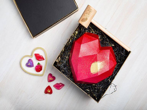 Red Heart Smash Cake